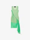 Givenchy Silk Chiffon Minidress With Side Drape In Green