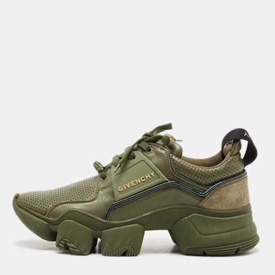 Pre-owned Givenchy Green Leather Jaw Low Top Sneakers Size 41