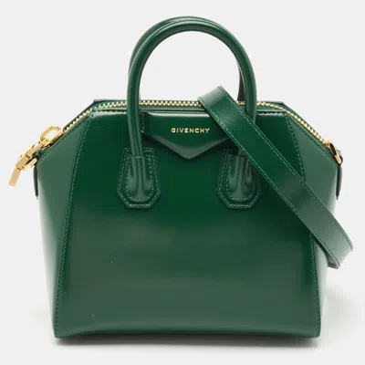 Pre-owned Givenchy Green Leather Mini Antigona Satchel