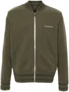 Givenchy Green Sweatshirt With Bomber Collar And 4g Logo In Wool Man In Green