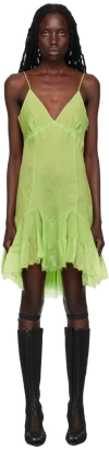 Givenchy Green Paneled Minidress In 22 Bright Green
