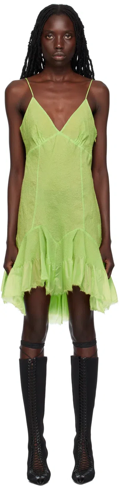 Givenchy Green Paneled Minidress In 22 Bright Green
