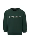 Givenchy Green Sweatshirt For Kids With Logo In Green