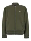 Givenchy Green Sweatshirt With Bomber Collar And 4g Logo In Wool Man In Green