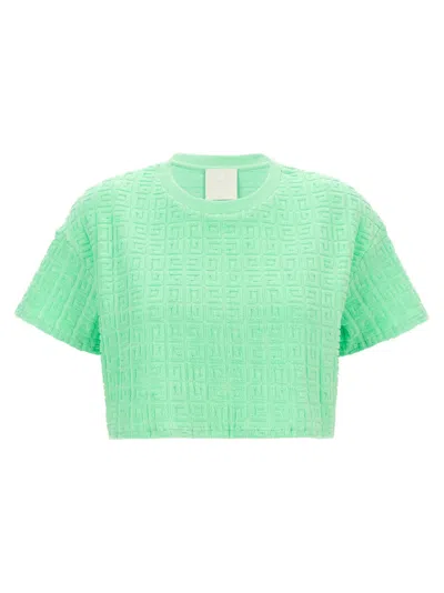 GIVENCHY WOMEN GREEN T-SHIRT CROPPED CAPSULE PLAGE, L LUXURY T-SHIRTS FOR WOMEN DARVEYS