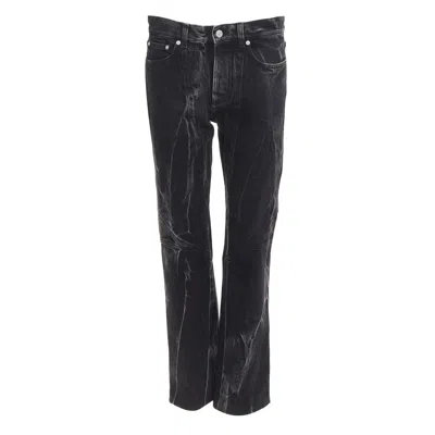 Pre-owned Givenchy Grey Acid Washed Cotton Lightning Topstitch Panelled Jeans 29" In Gray