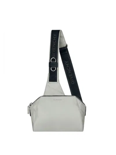 Givenchy Grey Antigona Crossbody Tech Strap For Men In White