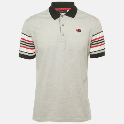 Pre-owned Givenchy Grey Cotton Pique Polo T-shirt L In Gray