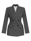 Givenchy Double-breasted Wool Structured Jacket Clothing In Gray