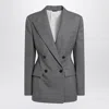 Givenchy Grey Double-breasted Wool Jacket Women In Gray