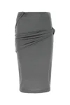 Givenchy Asymmetrical Draped Skirt With Elastic Waistband In Grey