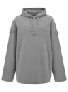 Givenchy Grey Hoodie With Logo And Studs In Cotton Man In Grey
