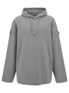 GIVENCHY GIVENCHY GREY HOODIE WITH LOGO AND STUDS IN COTTON MAN