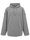 Givenchy Grey Hoodie With Logo And Studs In Cotton Man In Grey