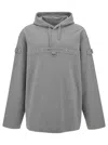Givenchy Grey Hoodie With Logo And Studs In Cotton Man In Multicolor