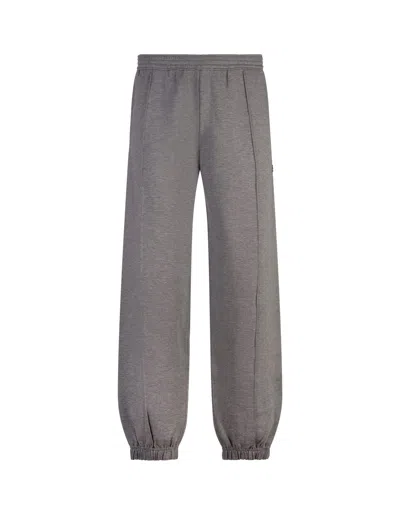 Givenchy Grey Jogging Trousers With 4g Metal Logo In Gray