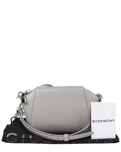 Pre-owned Givenchy Grey Leather Antigona Nano Tote (authentic Pre-loved)