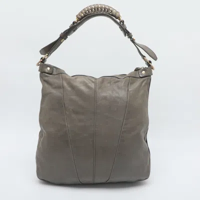 Pre-owned Givenchy Grey Leather Hobo In Gray