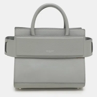 Pre-owned Givenchy Grey Leather Mini Horizon Top Handle Bag