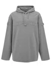 Givenchy Grey Hoodie With Logo And Studs In Cotton Man In Grey