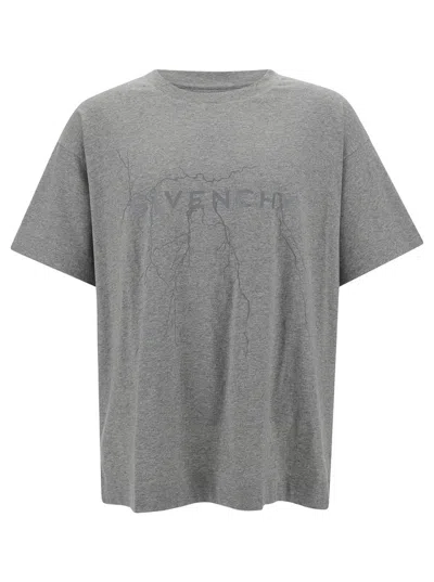 GIVENCHY GREY LOGO PRINT T-SHIRT
