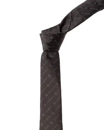 Givenchy Grey Mix Diagonal Logo Silk Tie