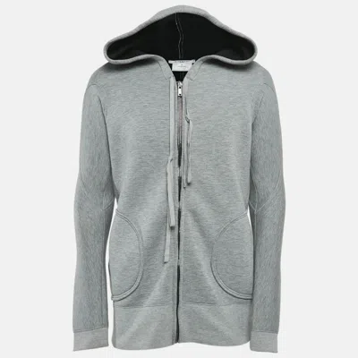 Pre-owned Givenchy Grey Neoprene Zip-up Hoodie S