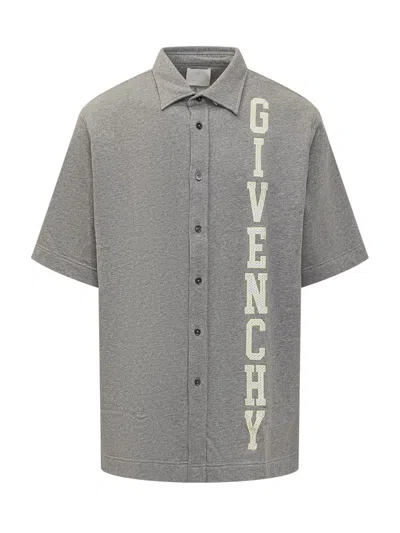 Givenchy Grey Relaxed Logo Shirt In Gray