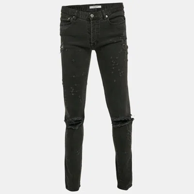 Pre-owned Givenchy Grey Ripped Denim Skinny Jeans L Waist 33"
