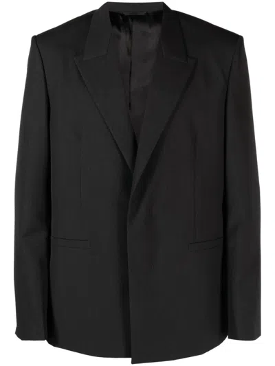 GIVENCHY GREY SINGLE-BREASTED WOOL BLAZER