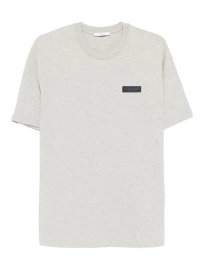 GIVENCHY GIVENCHY GREY T-SHIRT WITH SUBTLE LOGO PATCH