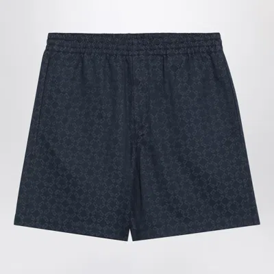 Givenchy Grey/blue Shorts With 4g Logo Print