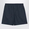 Givenchy Grey/blue Shorts With 4g Logo Print