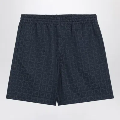 Givenchy Men's Grey/blue Shorts With 4g Logo Print | Size 33 | Bm51j75ycc In Greyblue