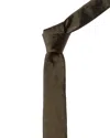 Givenchy Greyish Green Diagonal Logo Silk Tie In Brown