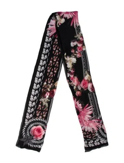 Pre-owned Givenchy Gripoix Cc Silk Scarf In Black