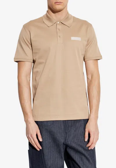 Givenchy Paris Gros Grain Cotton Polo In Beige