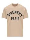 Givenchy Paris Embroidery Cotton T-shirt Clothing In Brown