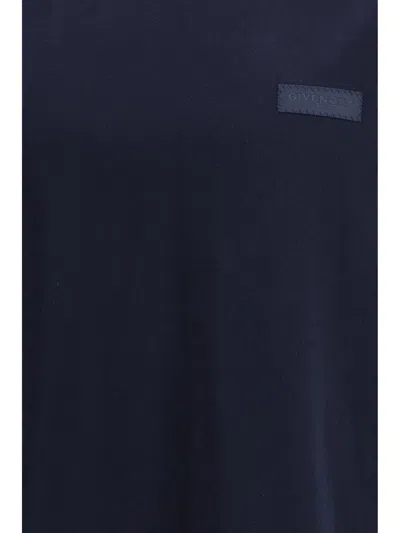 Givenchy Grosgrain Logo-patch T-shirt In Blue