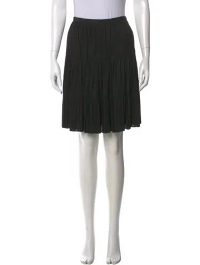 Pre-owned Givenchy Grosgrain Trim Knee-length Skirt In Black