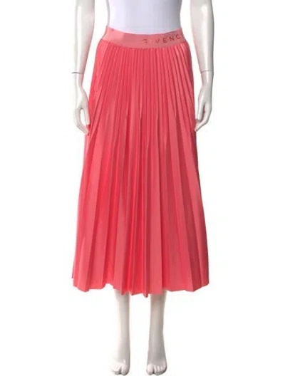 Pre-owned Givenchy Grosgrain Trim Midi Length Skirt In Pink