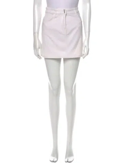 Pre-owned Givenchy Grosgrain Trim Mini Skirt In White