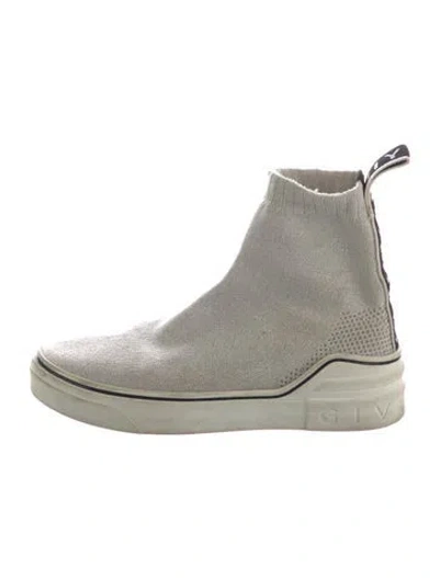 Pre-owned Givenchy Grosgrain Trim Sock Sneakers In Grey
