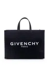 Givenchy Cotton And Linen Tote Bag With Contrasting Logo In Black