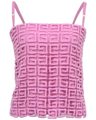 Givenchy Guipure 4g Camisole Blouse In Purple