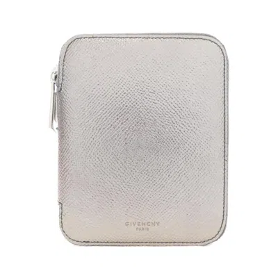 Pre-owned Givenchy Gunmetal Leather Wallet (bi-fold) () In Gray