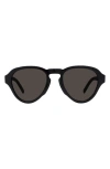 Givenchy Gv Day 51mm Pilot Sunglasses In Shiny Black / Brown