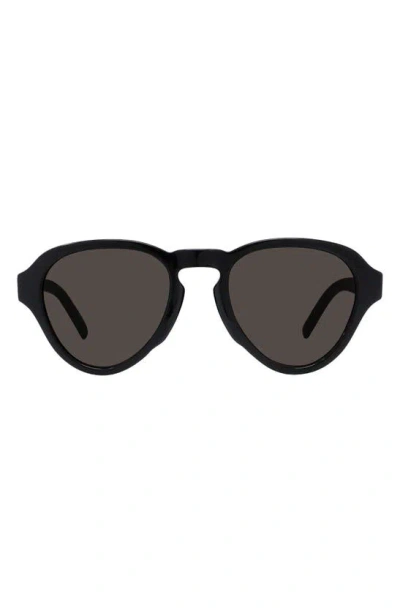 Givenchy Gv Day 51mm Pilot Sunglasses In Shiny Black / Brown