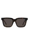 Givenchy Gv Day 53mm Rectangular Sunglasses In Dark Havana / Brown