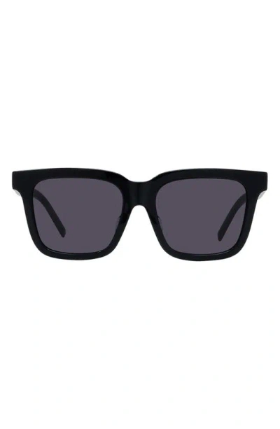 Givenchy Gv Day 53mm Rectangular Sunglasses In Shiny Black / Smoke